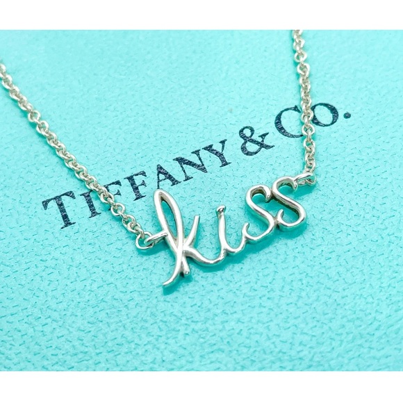 Tiffany & Co. Jewelry - Authentic Tiffany & Co Elsa Perreti Kiss Script Necklace with Pouch